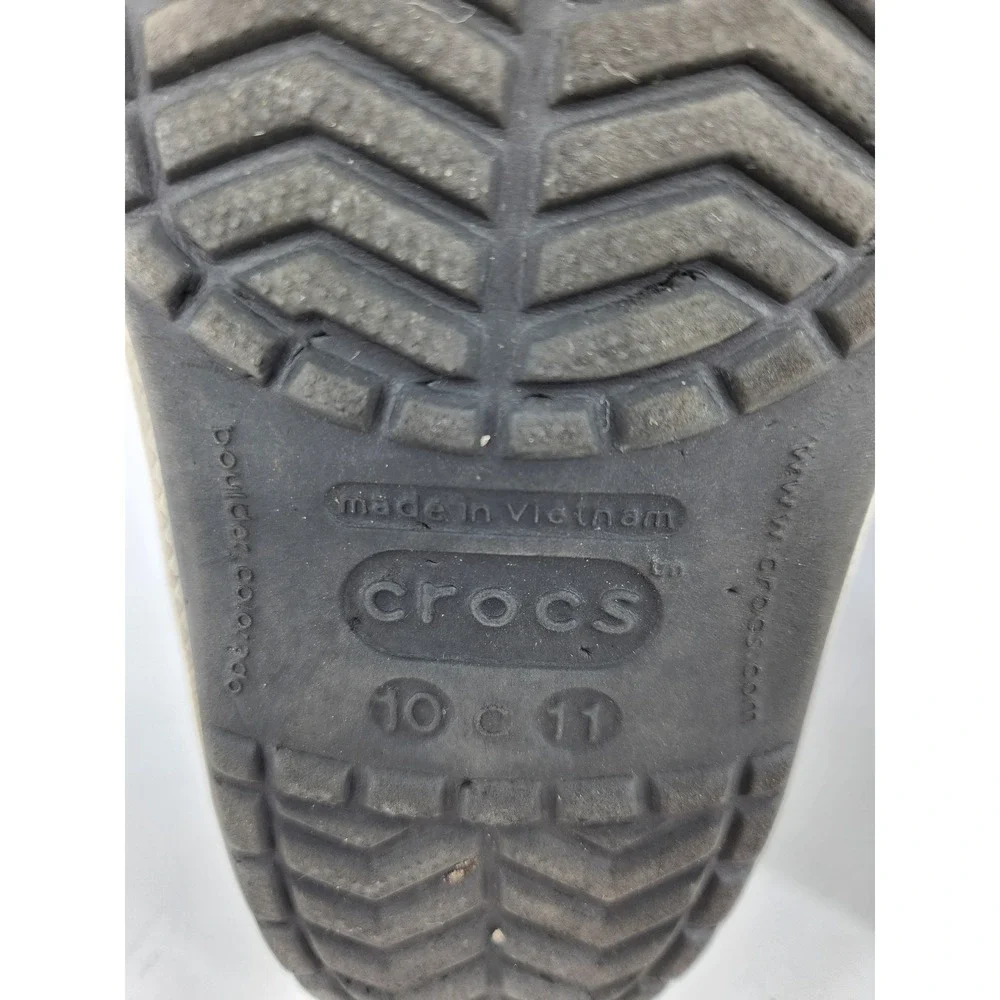 Crocs Crocband II Clogs Kids‎ Size C10/11 Black White Slip On Sandals 11990